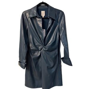 Cinq à Sept Metallic Blue Mini Dress